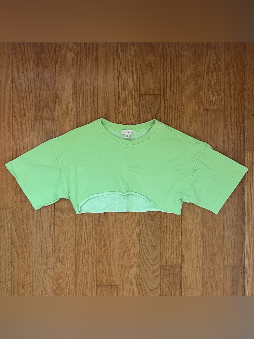 Honey punch melon green crop tee XS